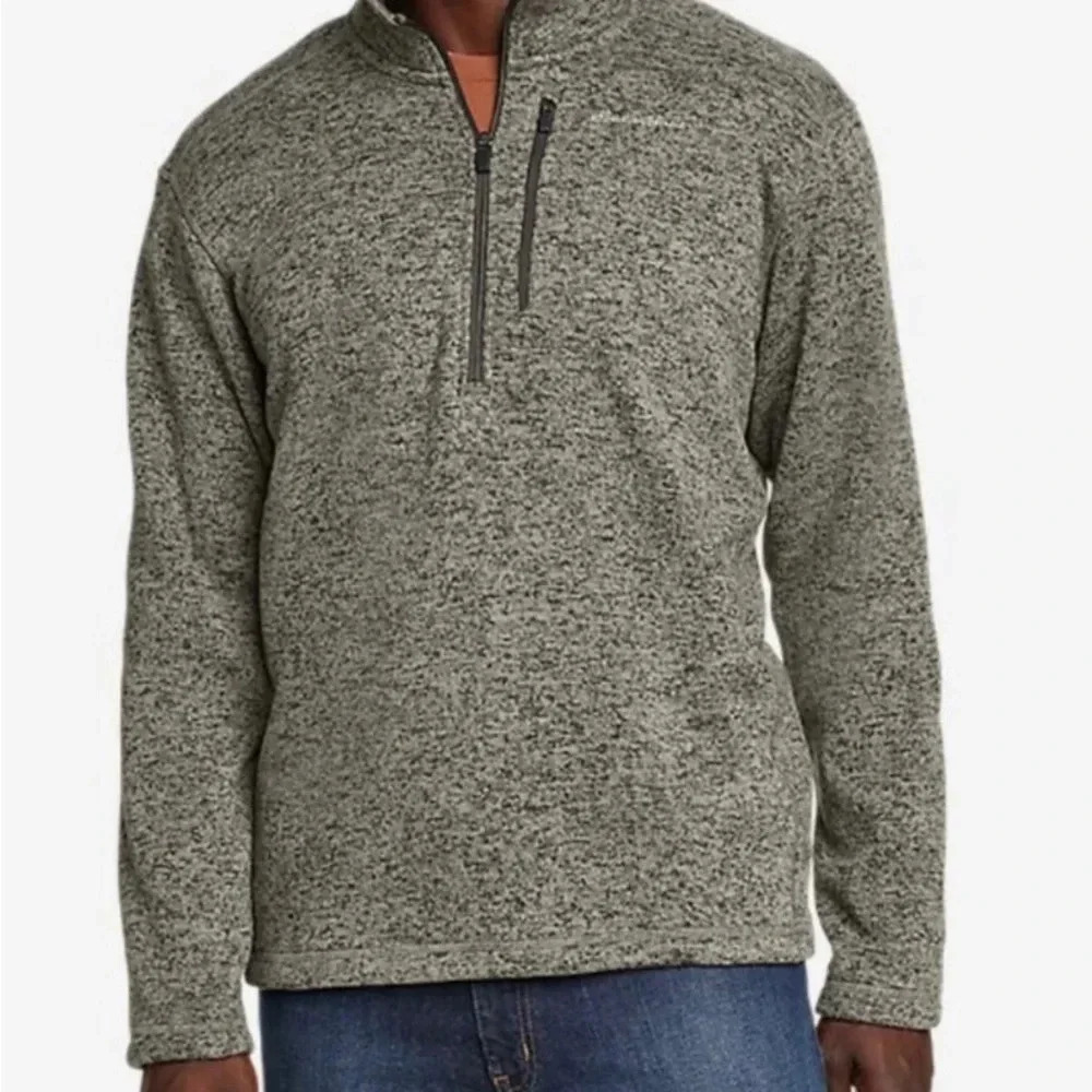 EDDIE BAUER Mens Convector 1/2 Zip Sweater Jacket Charcoal Heather Size XL Tall